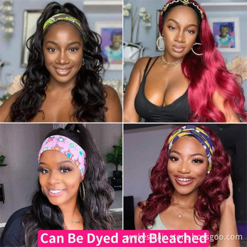 High Quality Cheap Luffy 130 180 Density Waterwave Full Machine Cuticle Aligned Human Hair Half Headband Wigs For Black Women